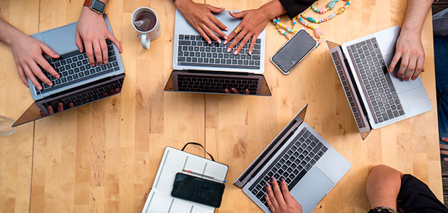 People working at their computers